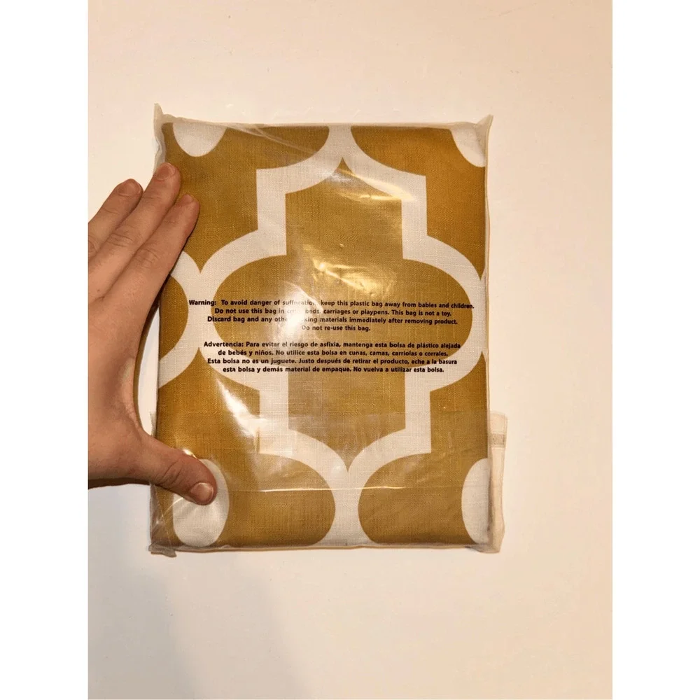 Brand New Biscayne Bay Printed Shower Curtain 72x72 Moroccan Pearl Gold